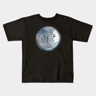 Scorpio Moon Sign Astrology Zodiac Symbol Stars and Crescent Moon Kids T-Shirt